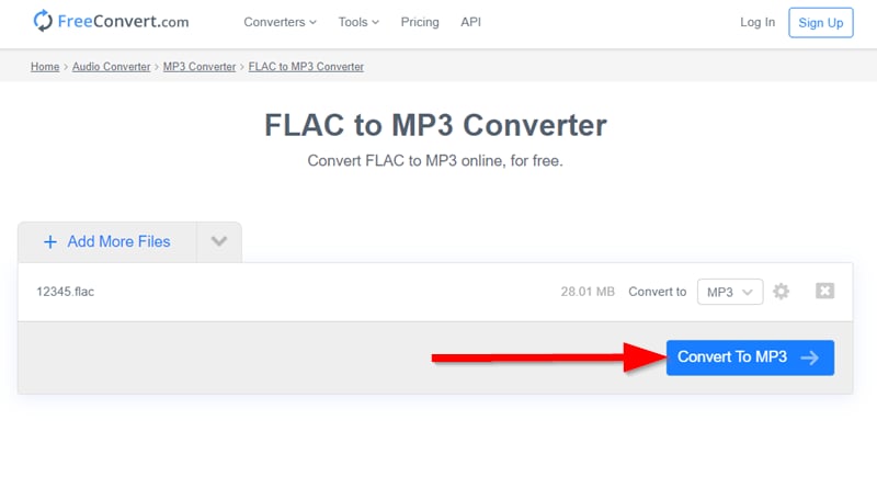 Select Convert to MP3 Button